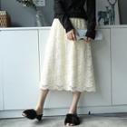 Reversible Lace Knit Panel Skirt