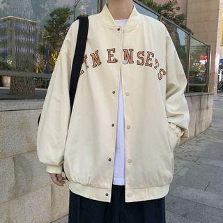 Long-sleeve Lettering Bomber Jacket
