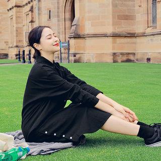 Button-detail Cotton Shirtdress