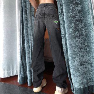 Lettering Gradient Wide Leg Pants