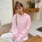 Hooded Long-sleeve T-shirt Pink - One Size