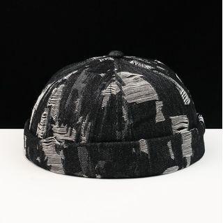 Distressed Denim Brimless Cap