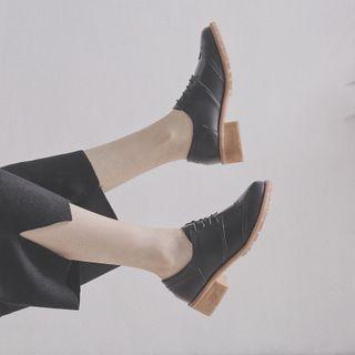 Low Heel Lace-up Loafers