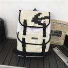 Print Snap Buckle Backpack