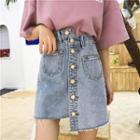 Mini A-line Denim Skirt / Under Shorts