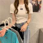 Cropped Short-sleeve Round-neck Top