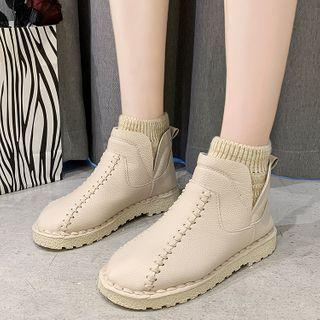 Contrast Stitch Short Snow Boots