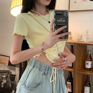Ruffled Cropped T-shirt