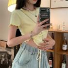 Ruffled Cropped T-shirt