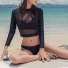 Set: Plain Biniki + Mesh Swim Top