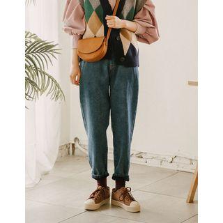 Pile Lined Baggy-fit Jeans