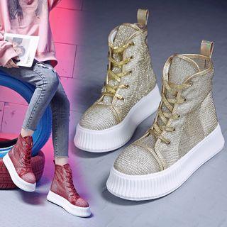 Mesh High-top Platform Sneakers