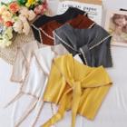 Embroidered Trim Knit Shawl