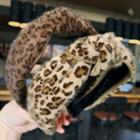 Leopard Print Chenille Knotted Headband