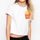 French Fries Print Short-sleeve T-shirt