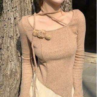Strappy Asymmetrical Sweater
