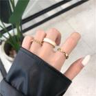 Set Of 3: Alloy Ring (assorted Designs) Set Of 3 - Ring - Gold - One Size