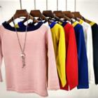 Color Block Long-sleeve Knit Top