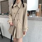 Double Breasted Coat Dress Khaki - One Size
