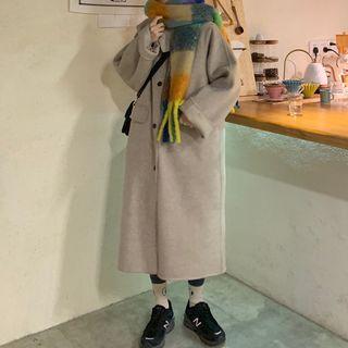 Single-breasted Collar Long Coat