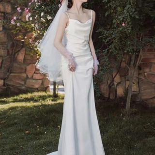 Spaghetti Strap Draped Mermaid Wedding Gown (various Designs)