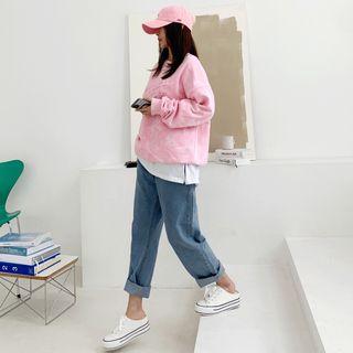 Drawstring-waist Denim Baggy Jeans