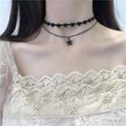Alloy Heart & Star Layered Choker As Shown In Figure - One Size