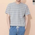 Short-sleeve Stripe Henley