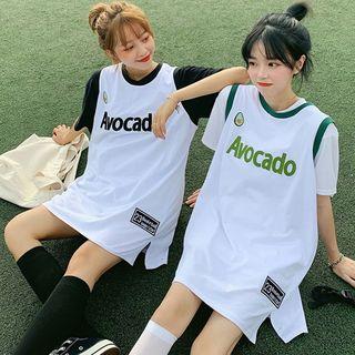 Short-sleeve T-shirt / Letter Mini Tank Dress