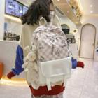 Checkered Rabbit Print Backpack / Bag Charm / Set