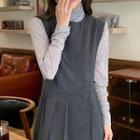 Bow Front Plain Blouse Gray - One Size
