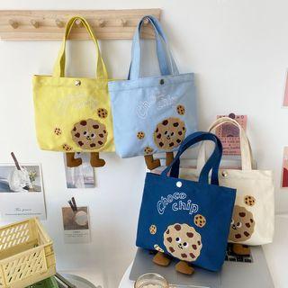 Cookie Embroidered Canvas Lunch Bag