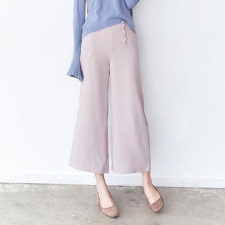 Wide-leg Cropped Linen Pants