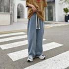 Drawstring-waist Straight Leg Denim Jeans