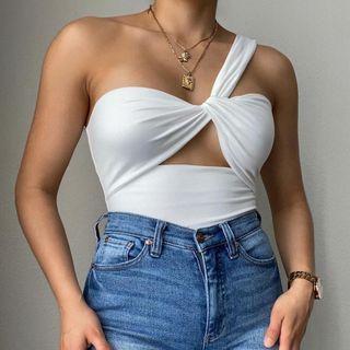 One-shoulder Cutout Top