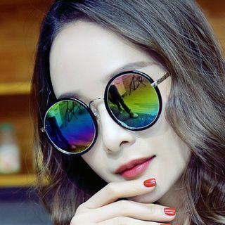 Mirrored Lens Round Sunglasses