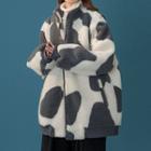 Dairy Cow Pattern Fleece Jacket