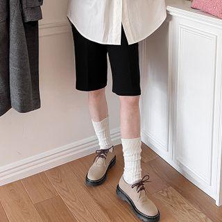 Zip-fly Woolen Bermuda Shorts