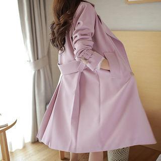 Belted-sleeve Trench Coat