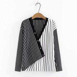 Striped Asymmetrical Knit Top