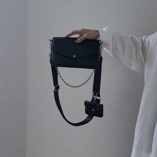 Set: Flap Crossbody Bag + Coin Purse