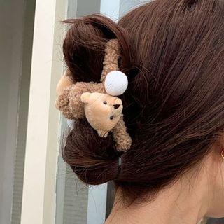 Bear Resin Hair Clamp Coffee - One Size