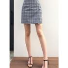 Pleat-detail Glen-plaid Skort