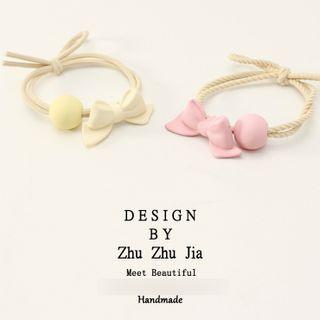 Bow Heart Acrylic Hair Tie