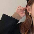 Woven Open Hoop Earring 1 Pair - 925 Silver Earrings - One Size
