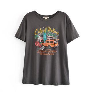 Car Print Vintage T-shirt