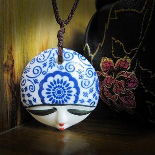 Ceramic Doll Face Necklace