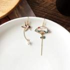 Asymmetrical Fan Earring / Clip-on Earring