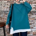 Mock Two Piece Color-block Sweatshirt