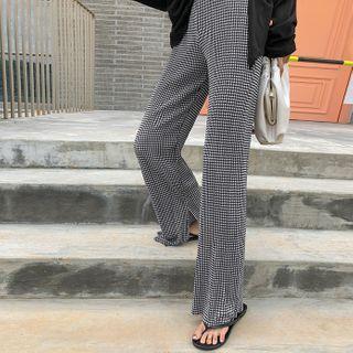 Crystal-pleat Houndstooth Pants